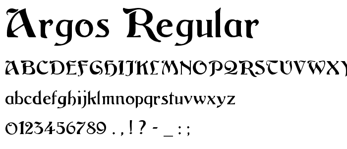 Argos Regular font